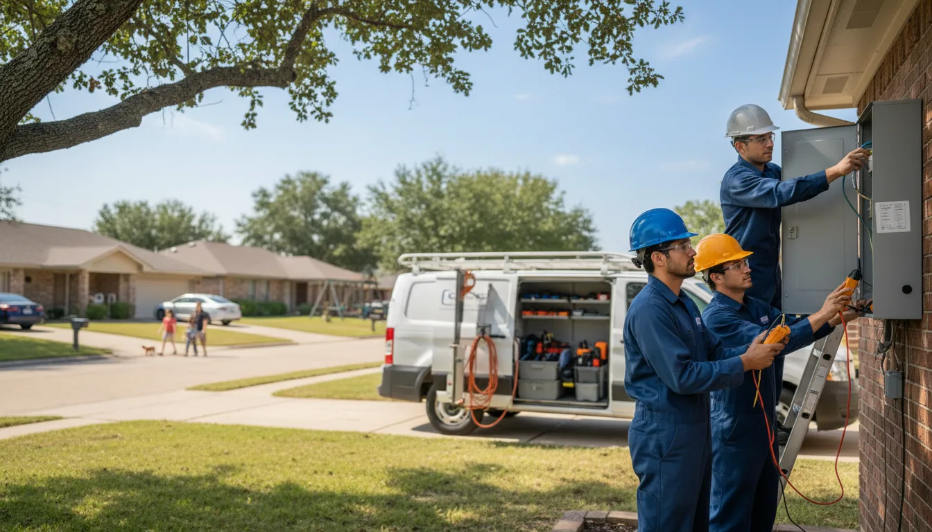 Certified electrician providing emergency electrical services in Rice, TX